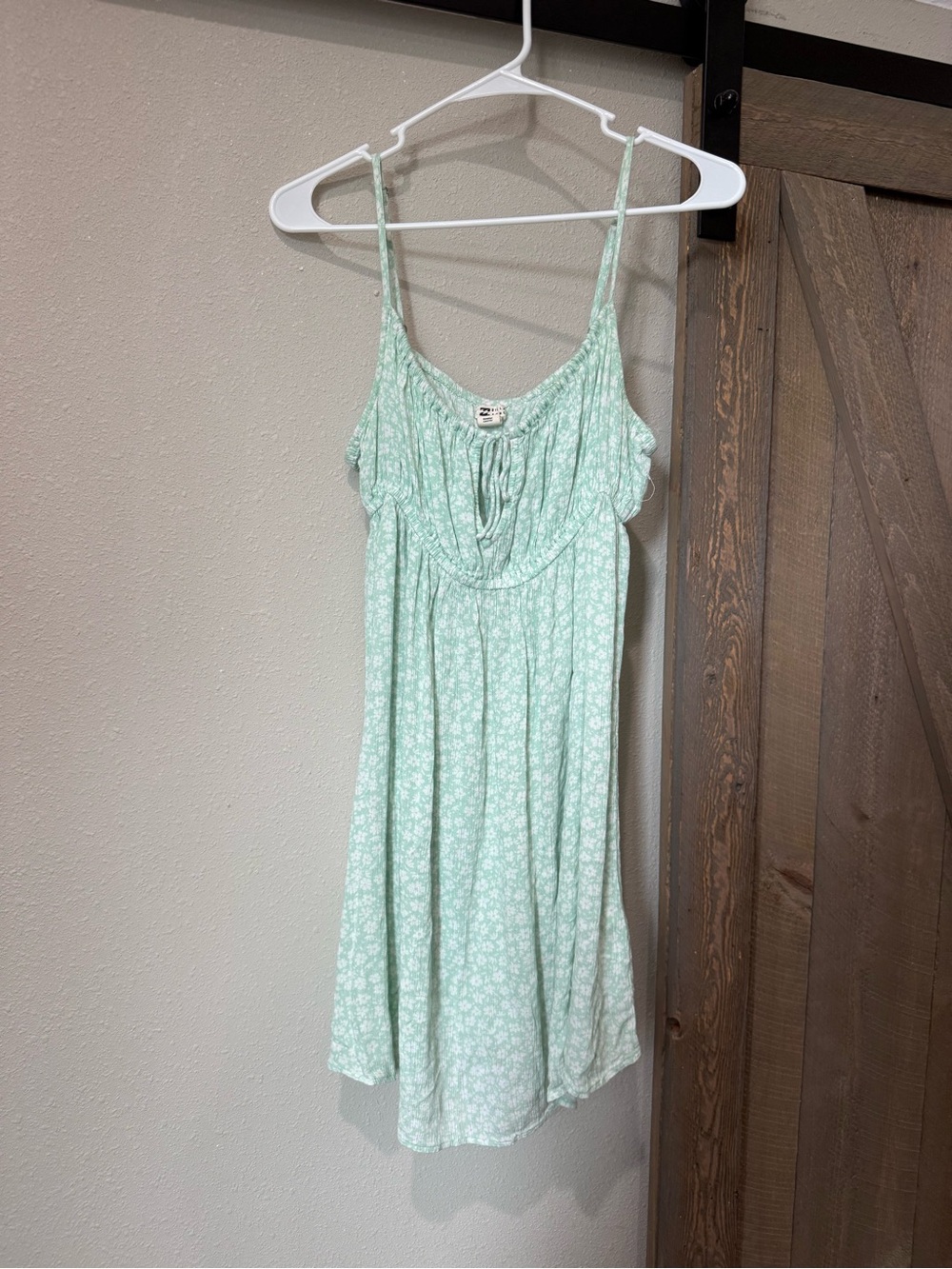 Light Green Floral Dress Adjustable Straps